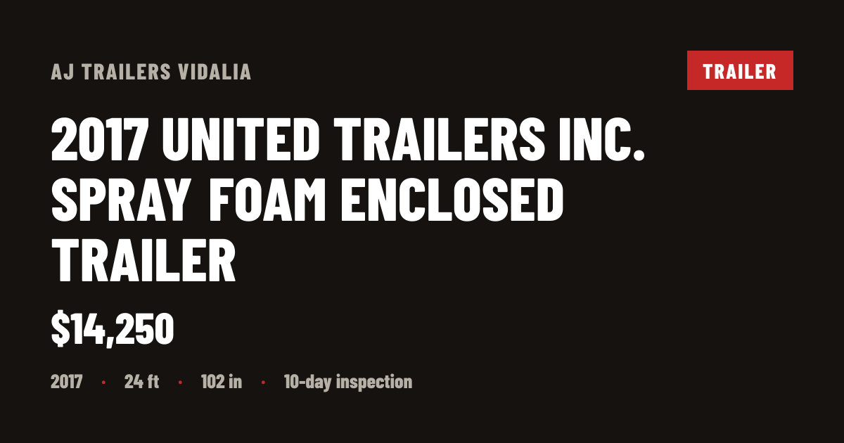 2017 United Trailers Inc. spray foam enclosed trailer for Sale | AJ ...